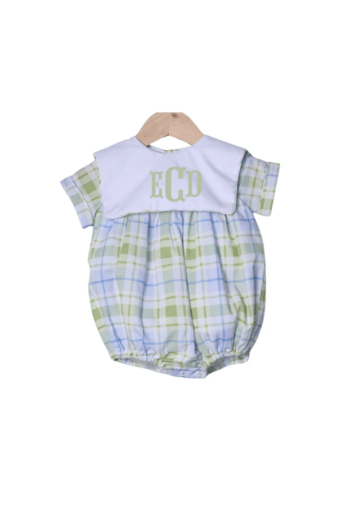 TSF x Shelby Back Blue and Green Plaid Bib Bubble - Image 3