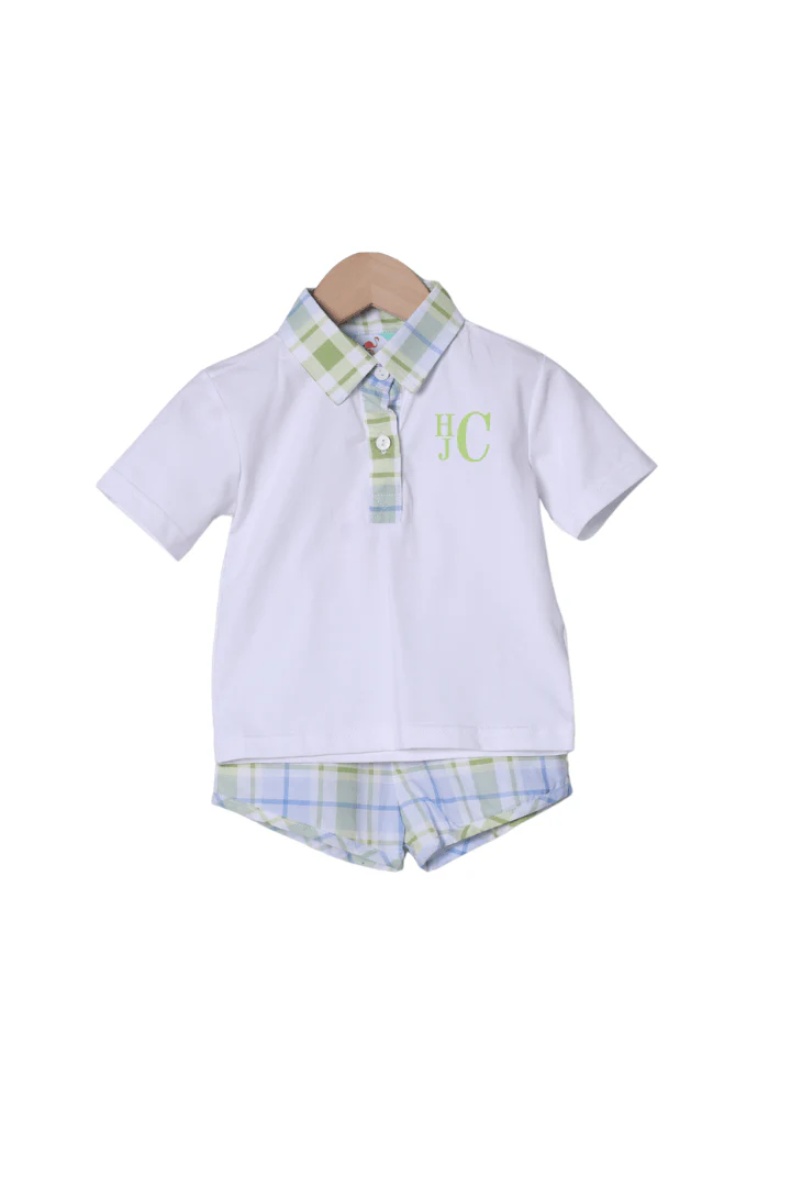 TSF x Shelby Back Blue and Green Plaid Short Set