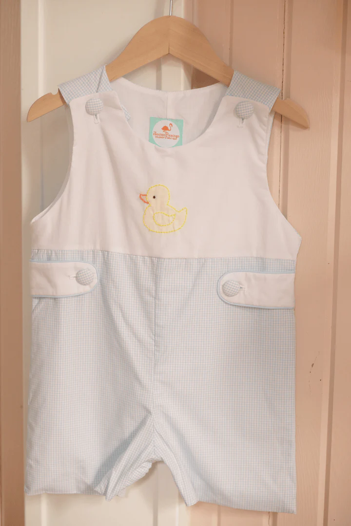 TSF x Shelby Back Shadow Embroidery Duck Blue Gingham Jon Jon