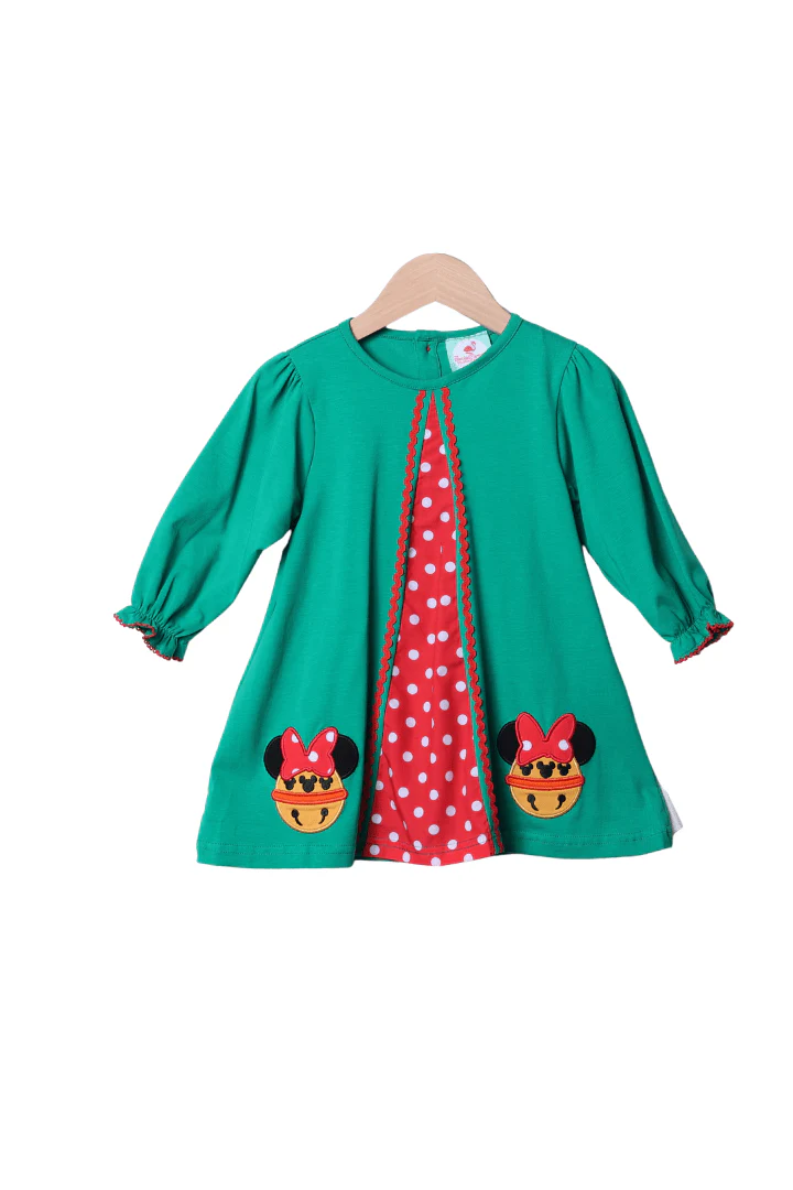 Applique Jingle Bell Mouse Dress