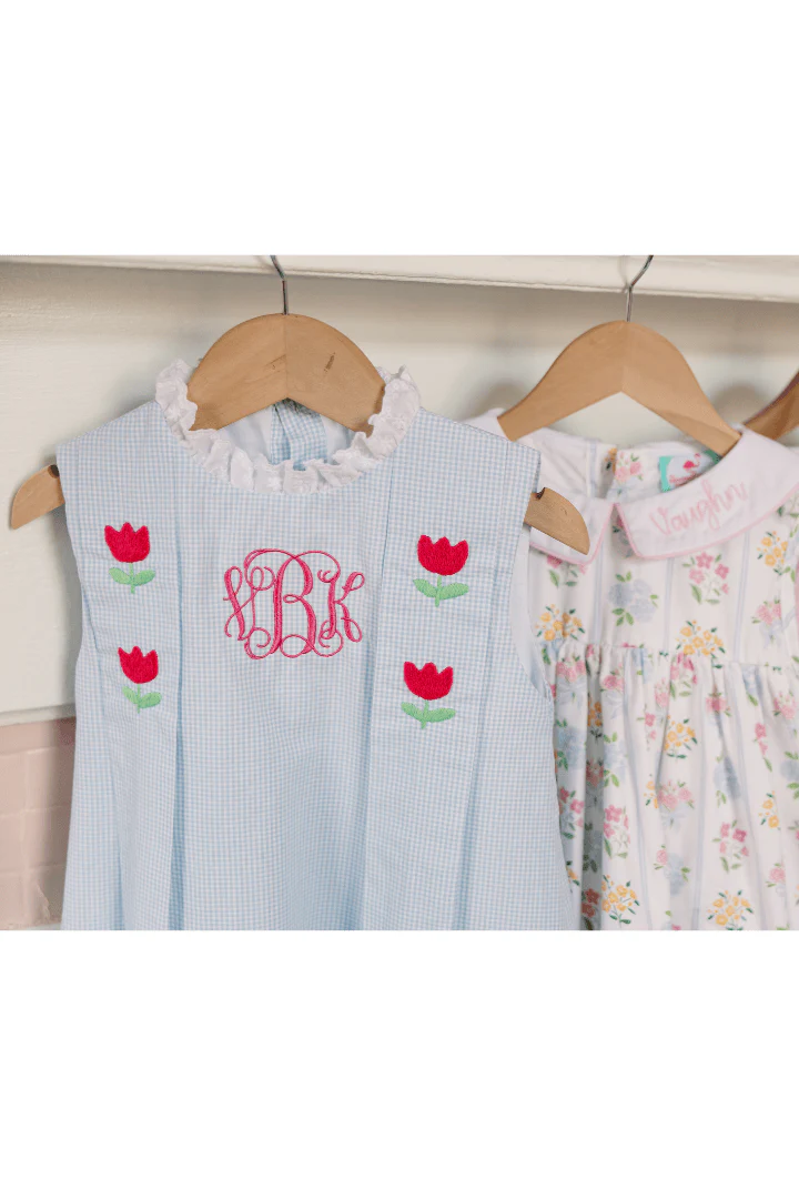 TSF x Shelby Back Blue Gingham Embroidered Tulip Bubble - Image 2