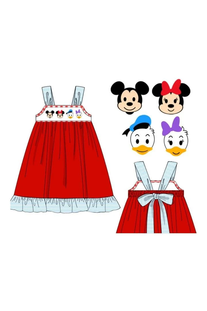 Hand Smocked Mouse and Friends Dress - Image 3