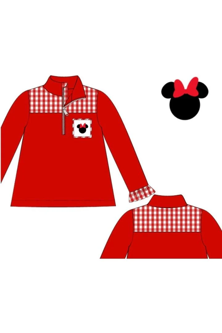 Hand Smocked Mouse Girls Pullover - Image 2
