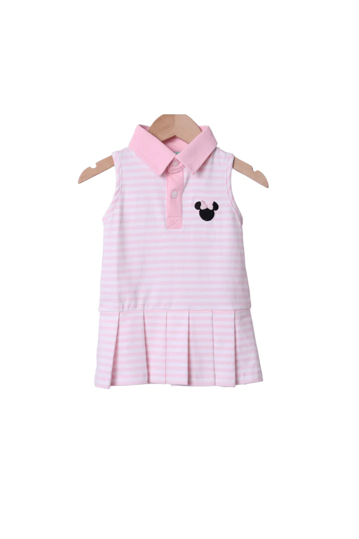 Pink Stripe Mouse Park Tennis Dress