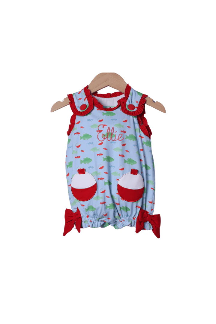 Applique Fishing Bobber Red Bubble