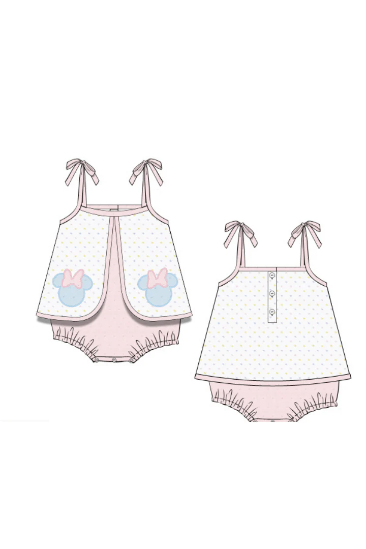 Applique Mouse Swiss Dot Sunsuit - Image 2