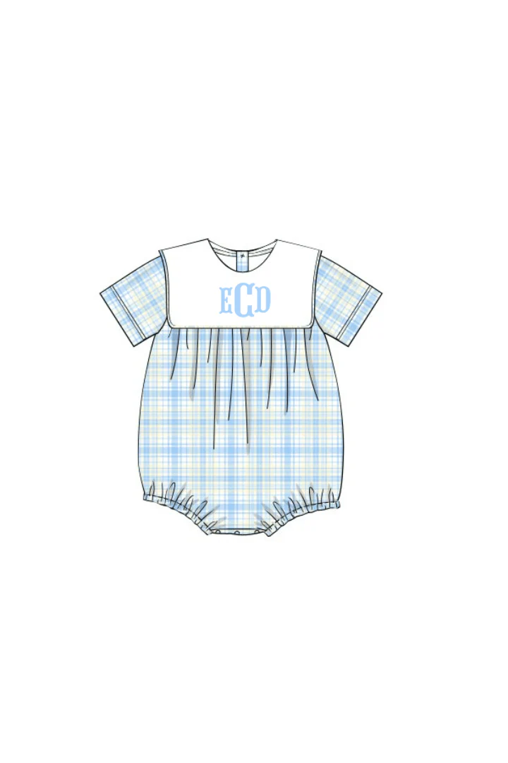 Blue, Green and Yellow Plaid Bib Bubble - Image 2