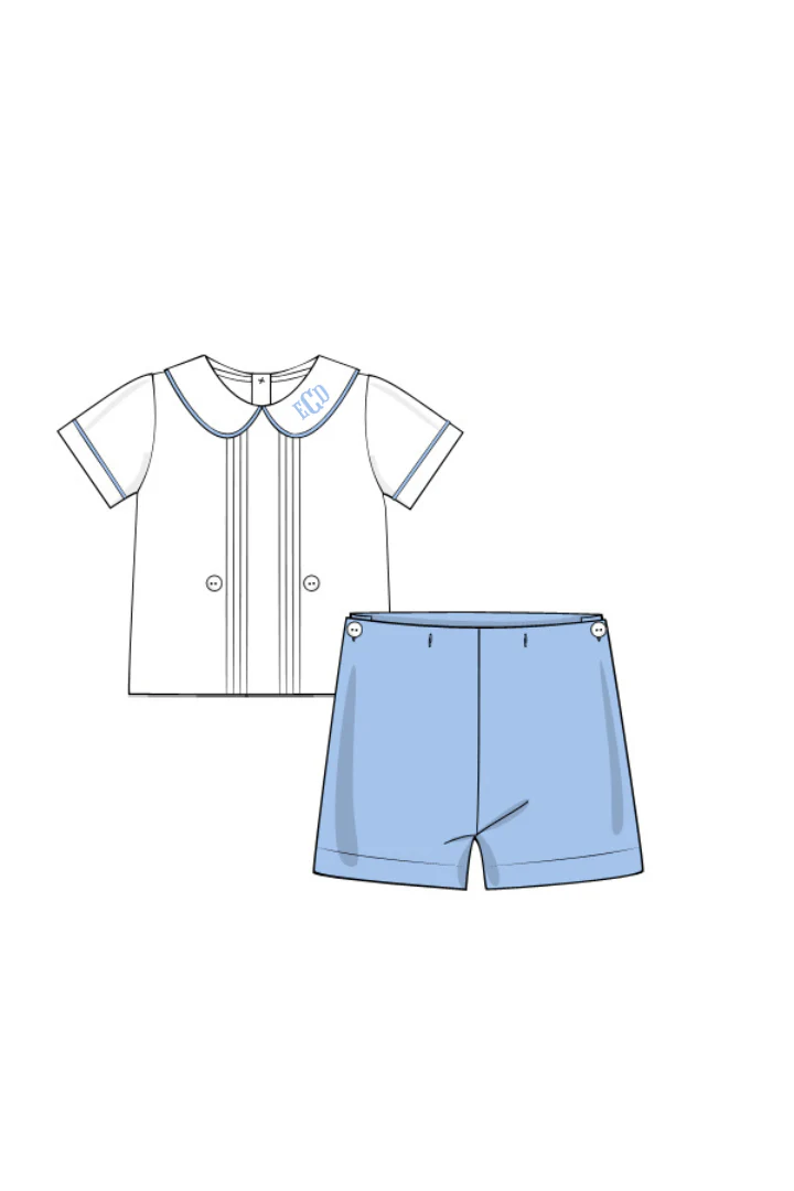 Blue Heirloom Short Set - Image 2