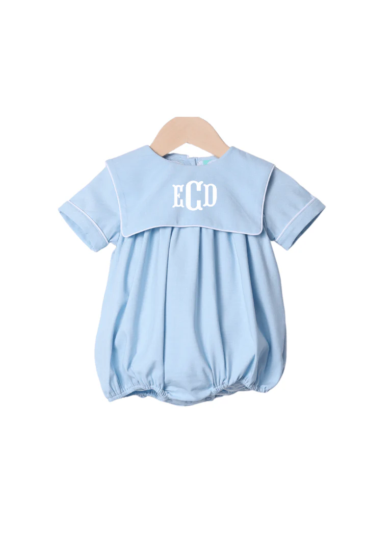 Blue Linen Bib Bubble