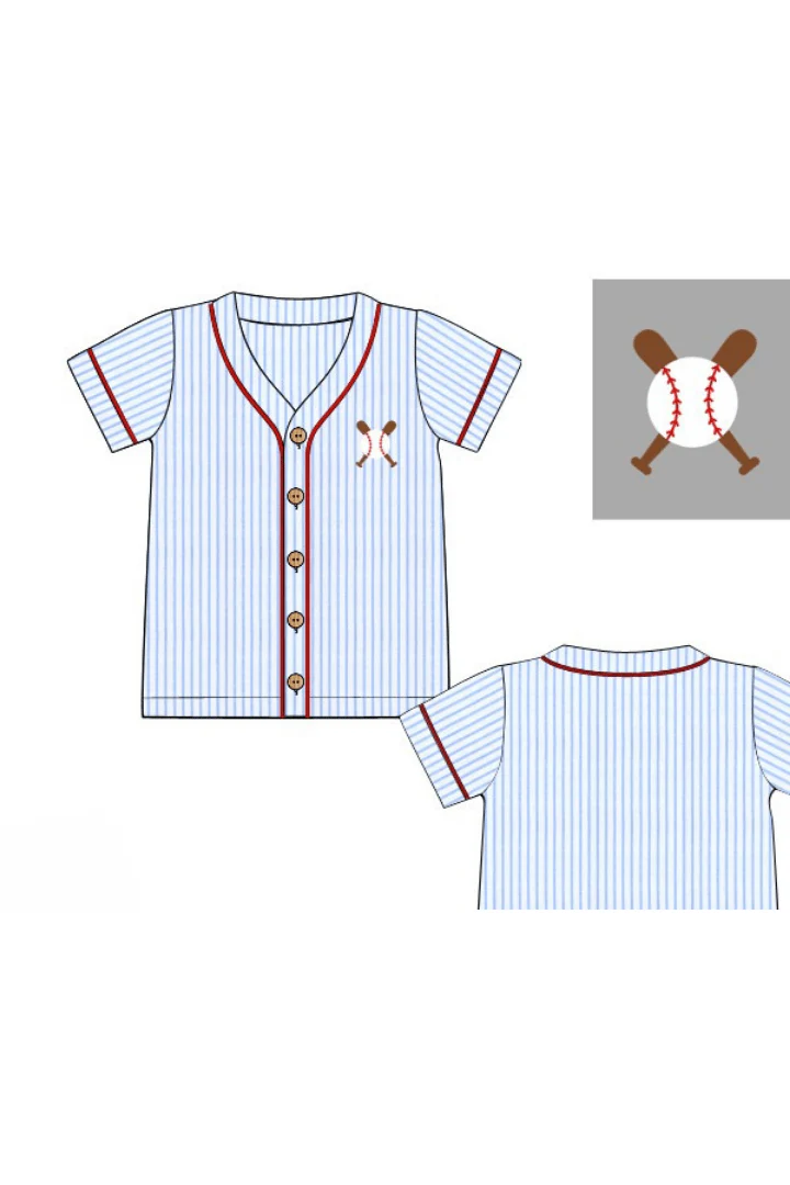 Blue Stripe Baseball Jersey - Image 3