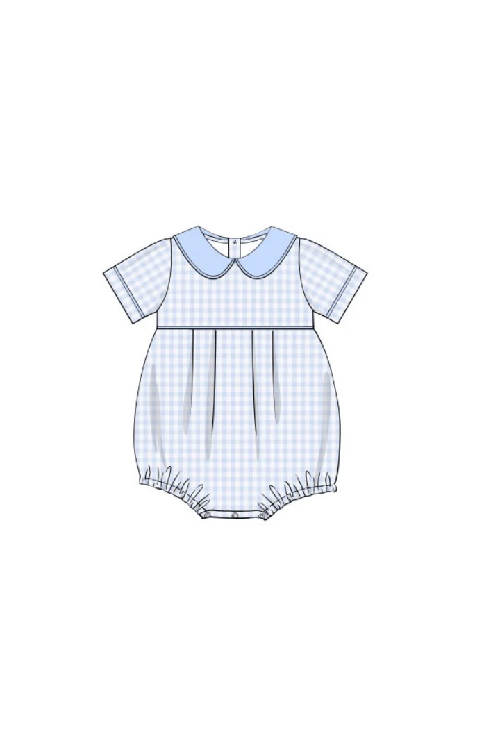 Classic Gingham Knit Peter Pan Collar Bubble - Image 3