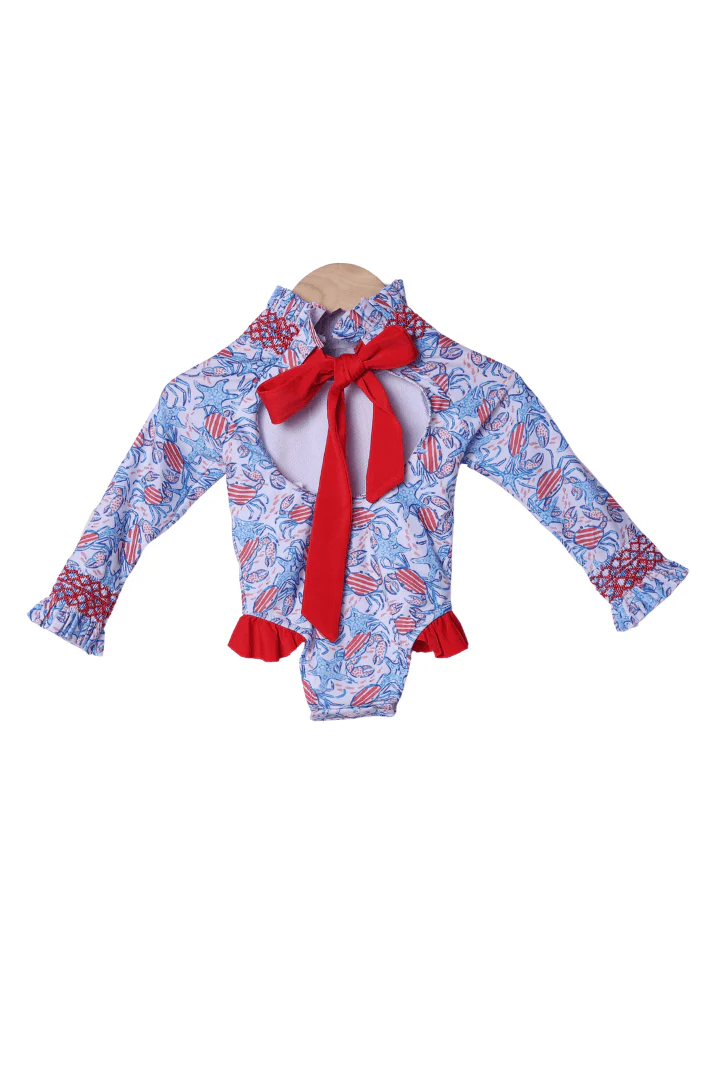 Crabby Cuties Smocked Swimsuit - Image 2