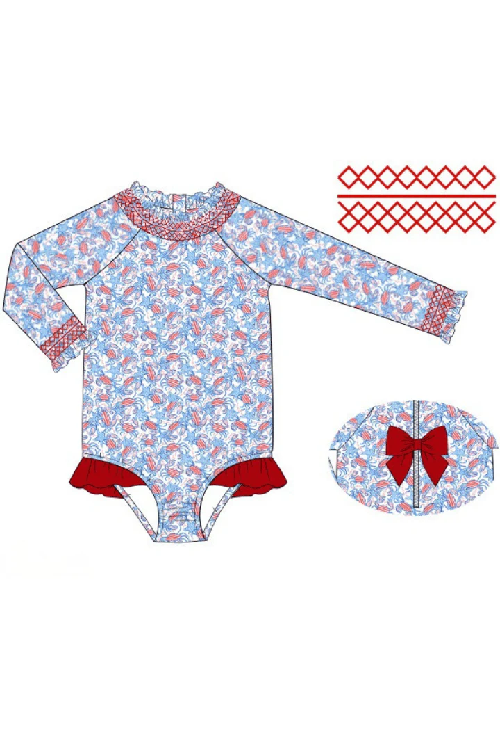 Crabby Cuties Smocked Swimsuit - Image 3