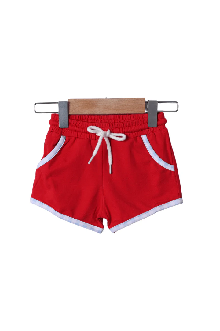 Crochet Cars Blue Gingham/Red Short Set - Image 2