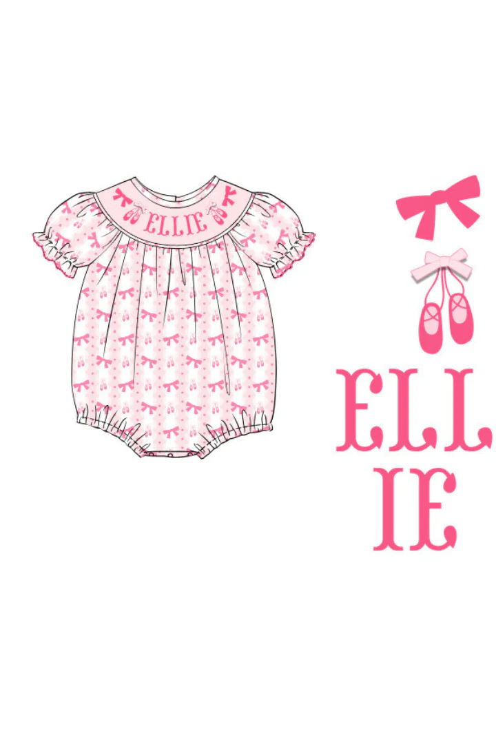 Pre-Order Custom Name Smocked Ballerina Bubble