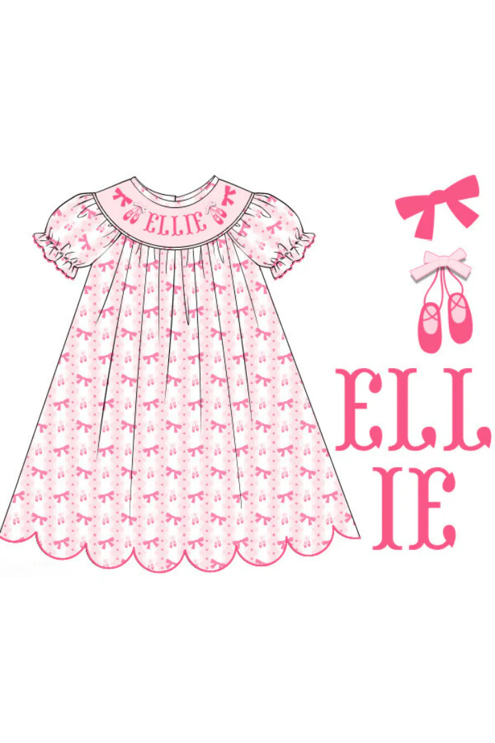 Pre-Order Custom Name Smocked Ballerina Dress