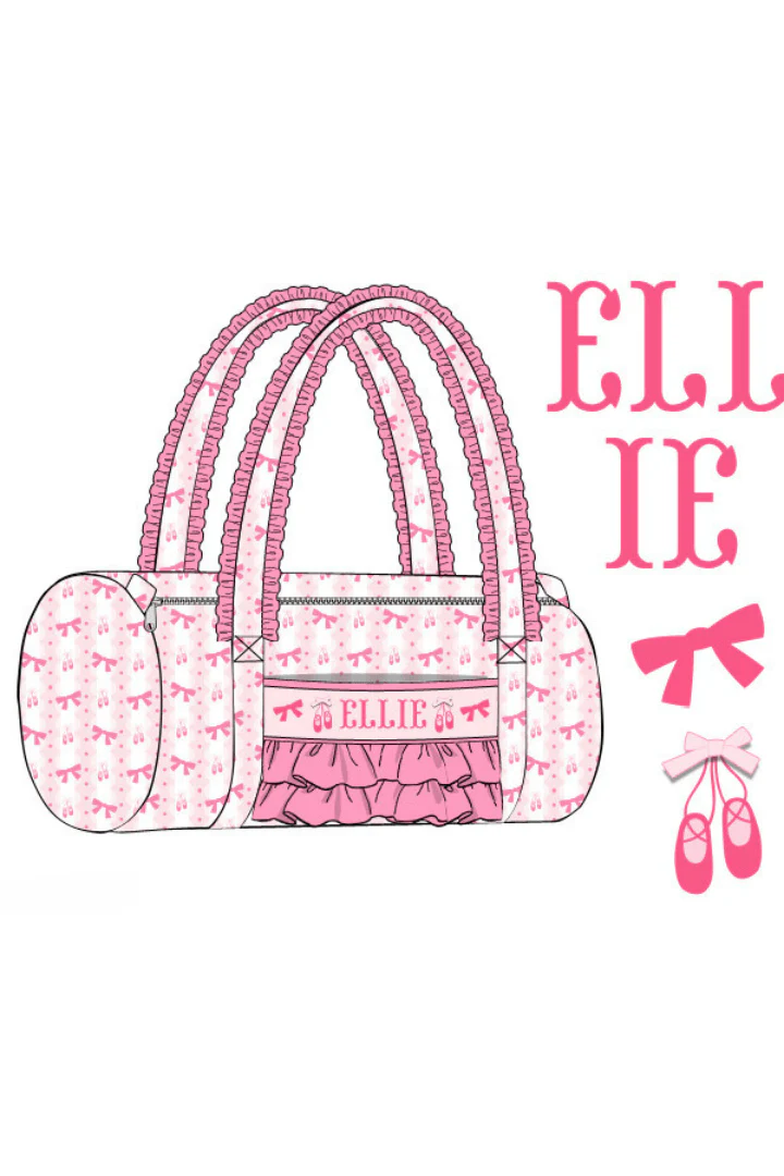 Pre-Order Custom Name Smocked Ballerina Duffle Bag