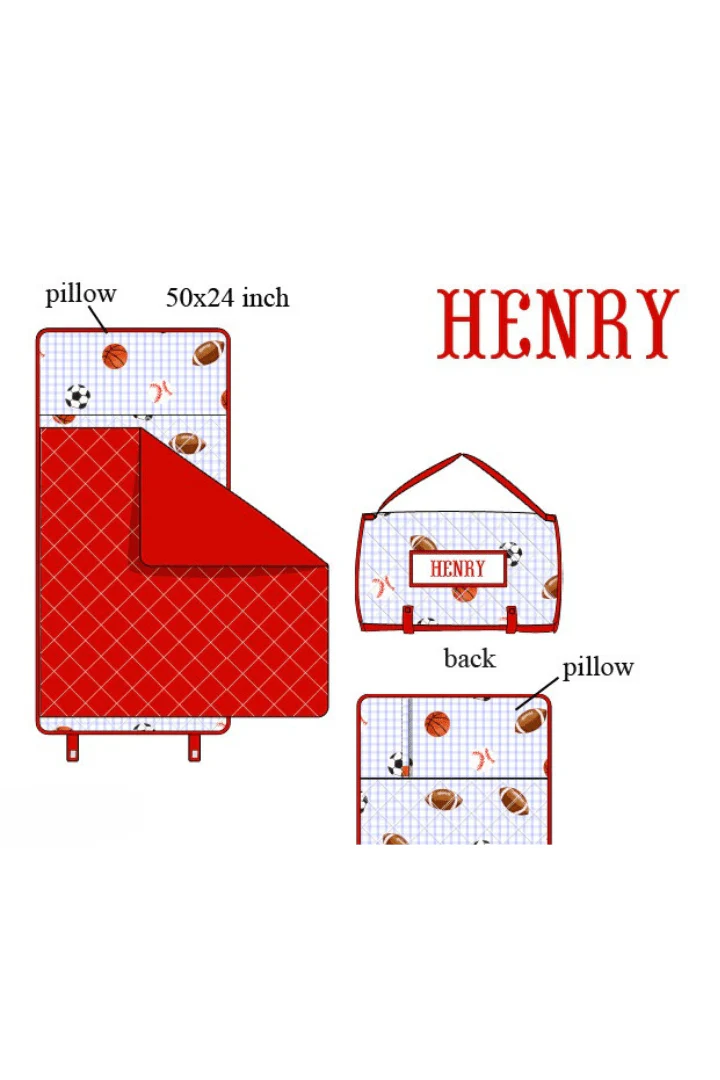 Pre-Order Custom Name Blue Windowpane Sports Luggage - Image 3