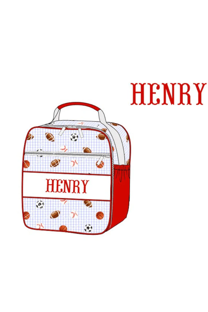 Pre-Order Custom Name Blue Windowpane Sports Luggage - Image 5