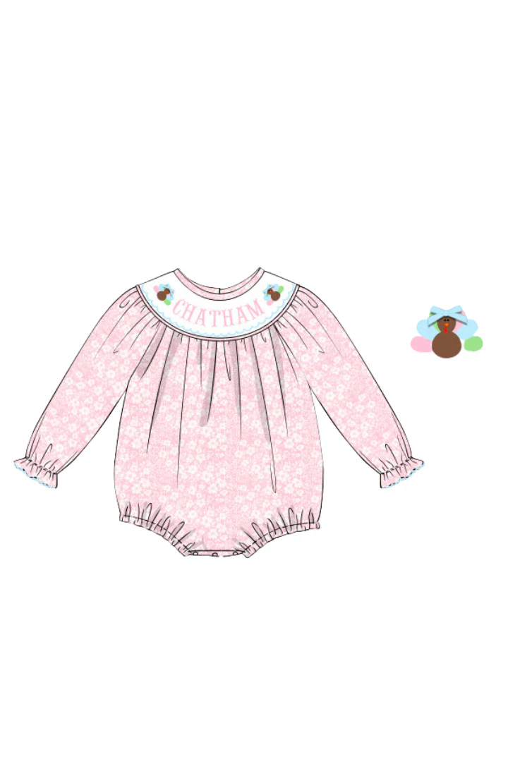 Pre-Order Custom Name Pink Floral Turkey Bubble