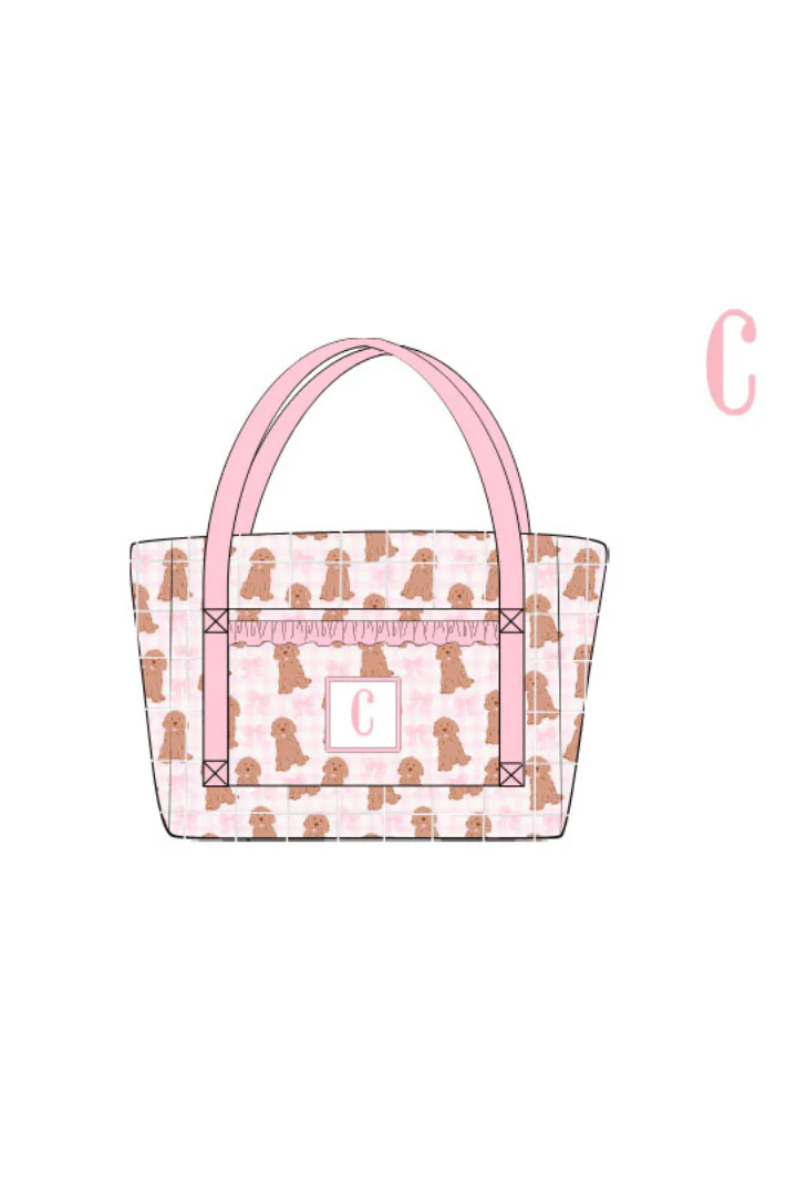 Pre-Order Custom Name Pink Golden Doodle Luggage - Image 6