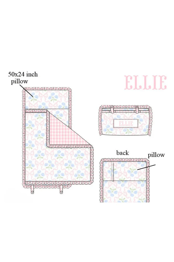 Pre-Order Custom Name Sweet Pink Hydrangea Bow Luggage - Image 3