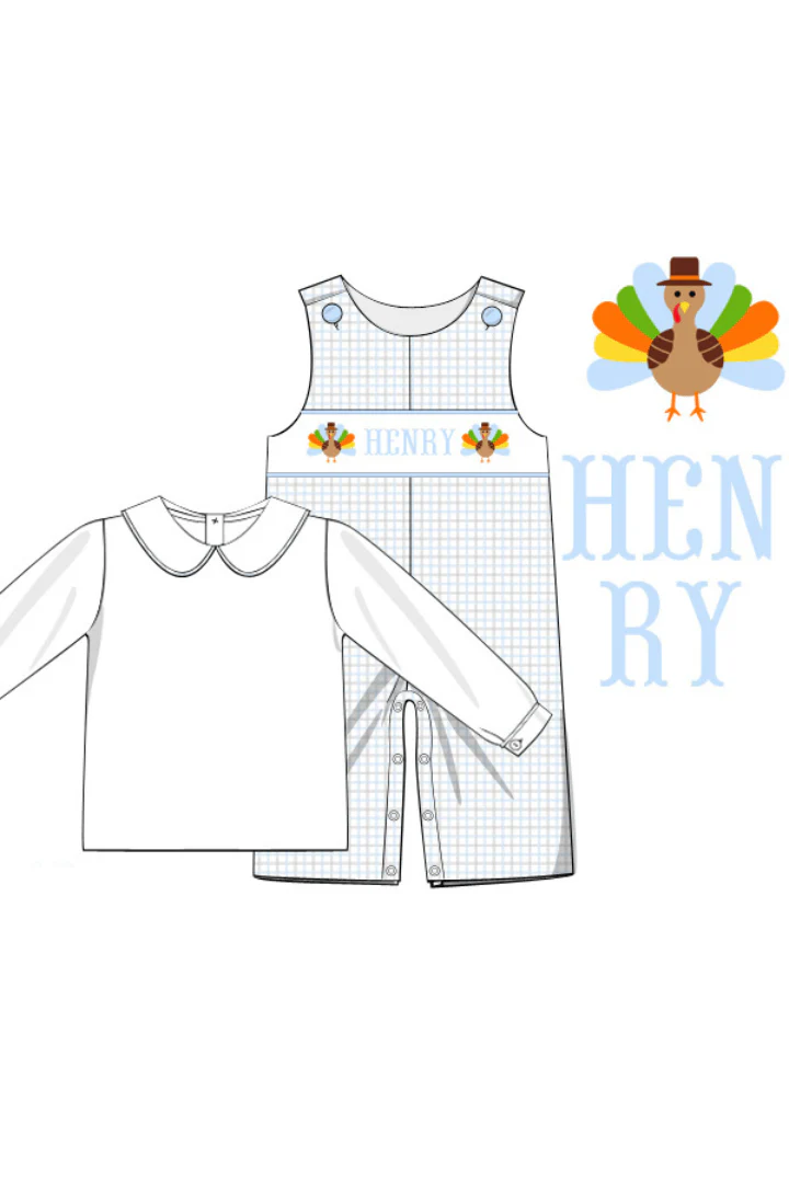 Pre-Order Custom Name Windowpane Turkey Longall