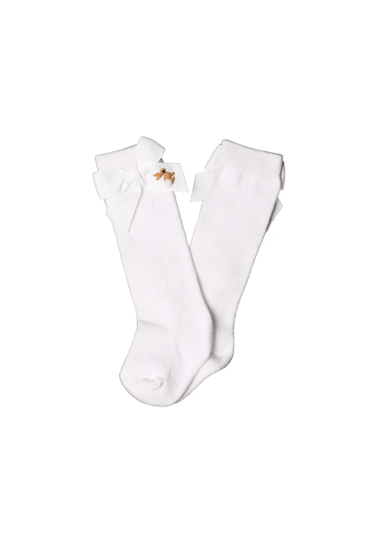 Embroidered Bunny Bow Socks