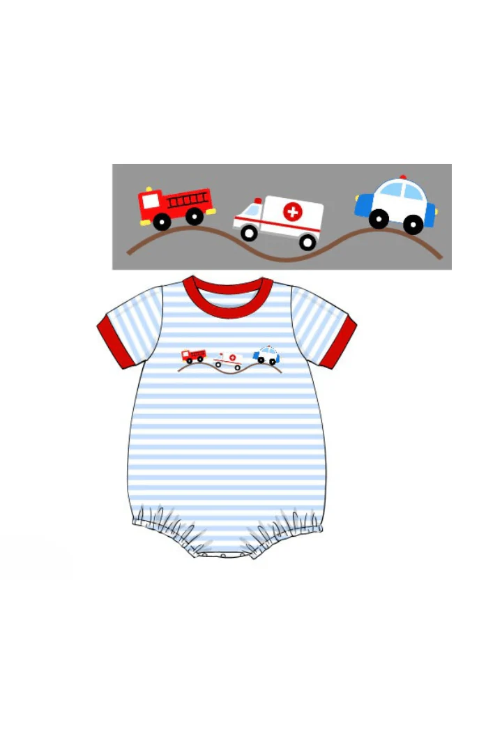 Embroidered First Responders Blue Stripe Bubble - Image 2