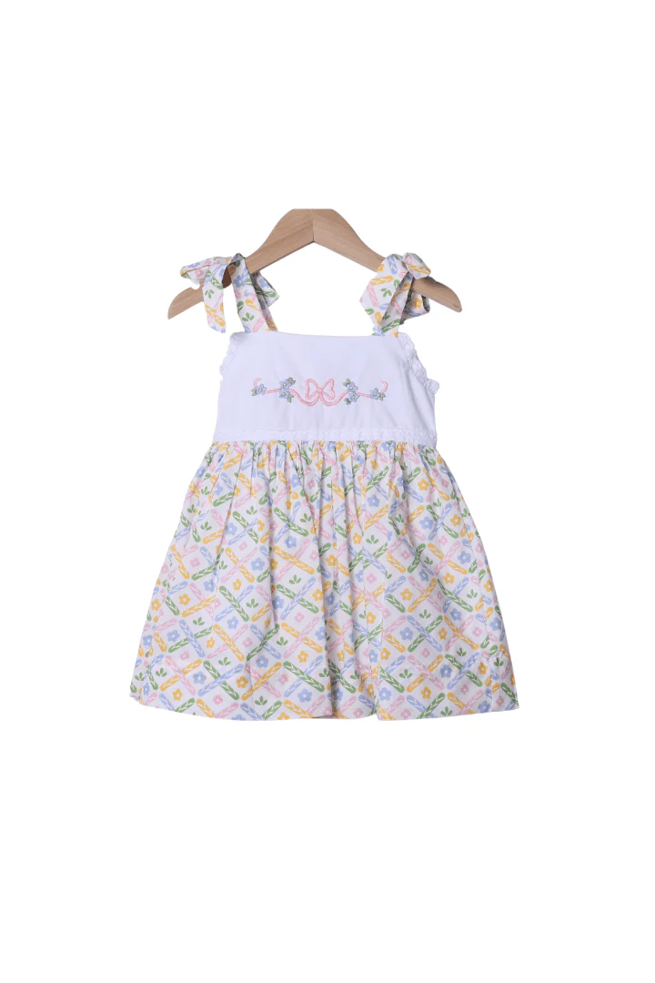 Hand Embroidered Sweet Colorful Floral Dress