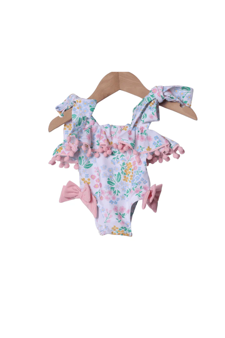 Floral Tie Shoulder Swimsuit