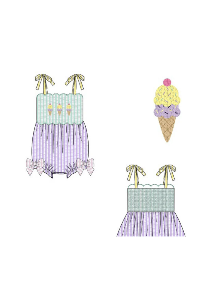 French Knot Ice Cream Seersucker Bubble - Image 2
