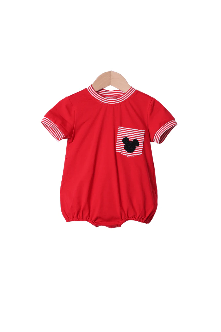 French Knot Mouse Red/Stripe Knit Bubble