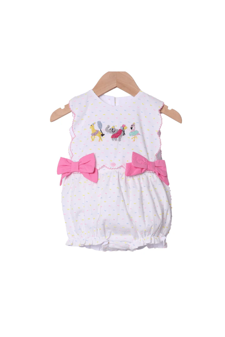 French Knot Party Animal Swiss Dot Bow Bubble