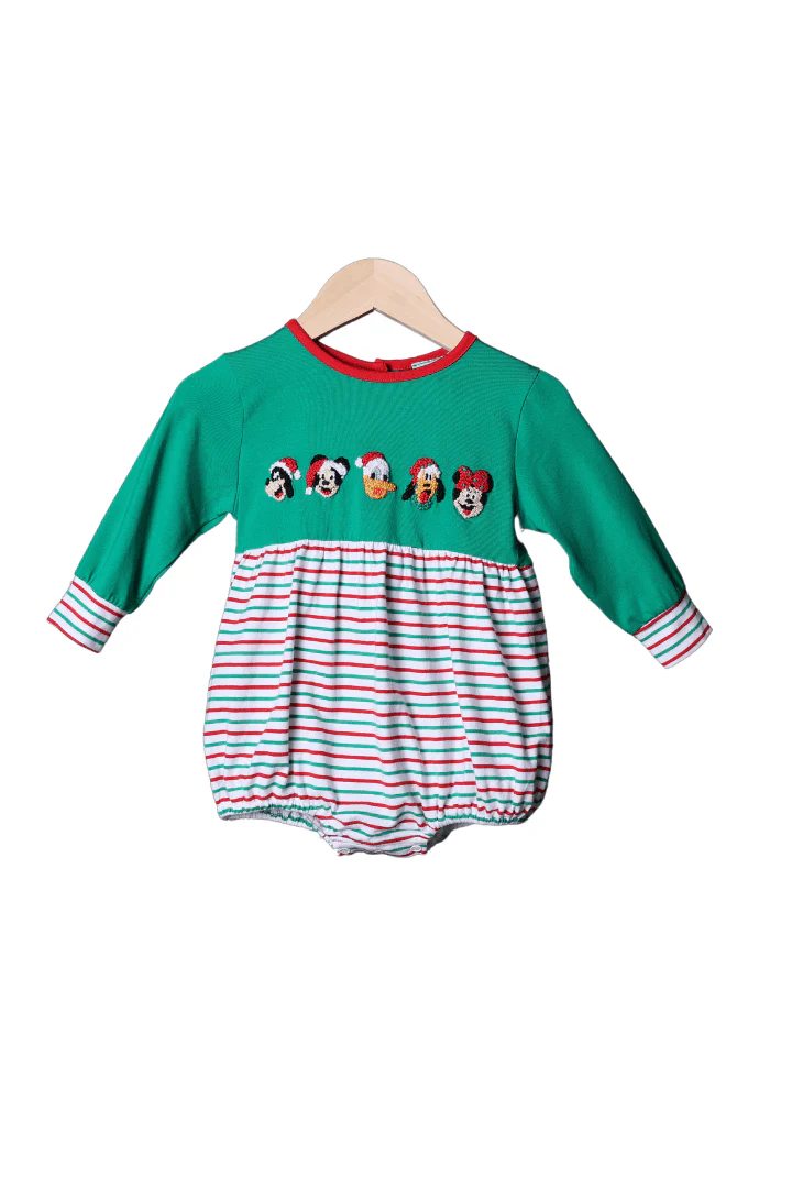 French Knot Santa Mouse Friends Stripe Bubble