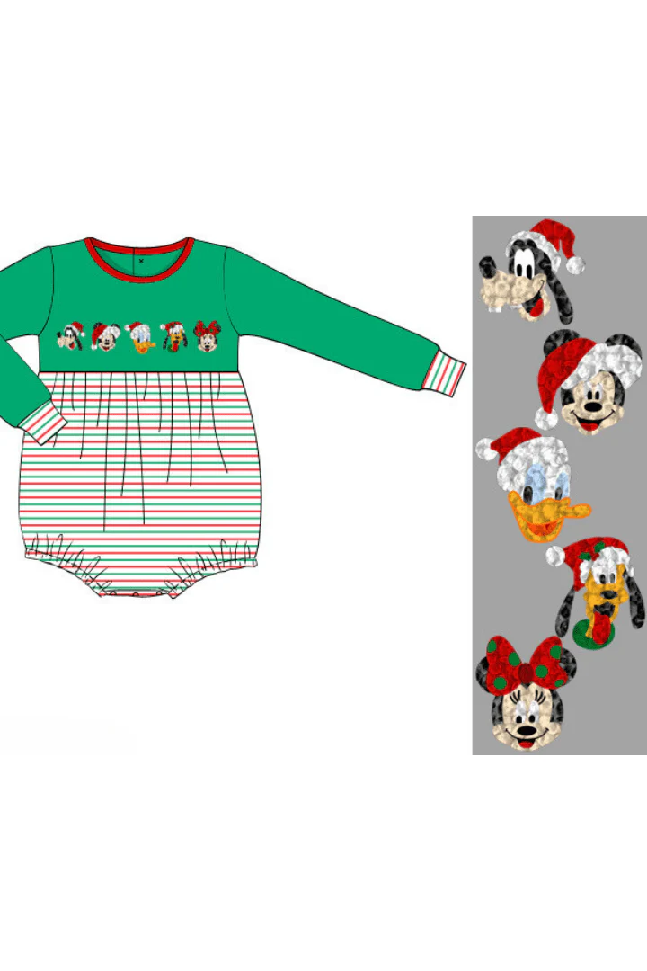 French Knot Santa Mouse Friends Stripe Bubble - Image 2