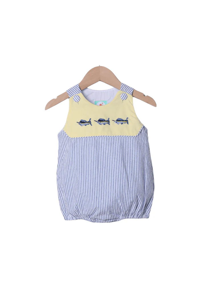 French Knot Swordfish Yellow/Navy Bubble