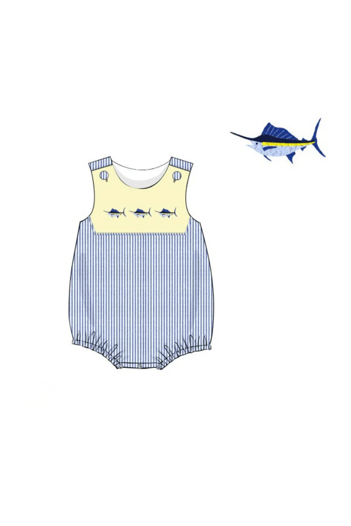French Knot Swordfish Yellow/Navy Bubble - Image 2