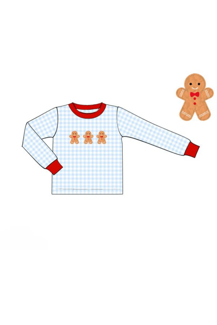 French Knot Gingerbread Blue Gingham Shirt - Image 2