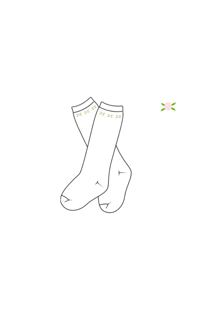 Hand Embroidered Rosette Socks - Image 2