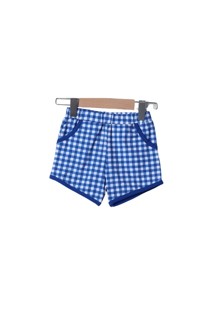 Kentucky Blue Gingham Knit Short Set - Image 2