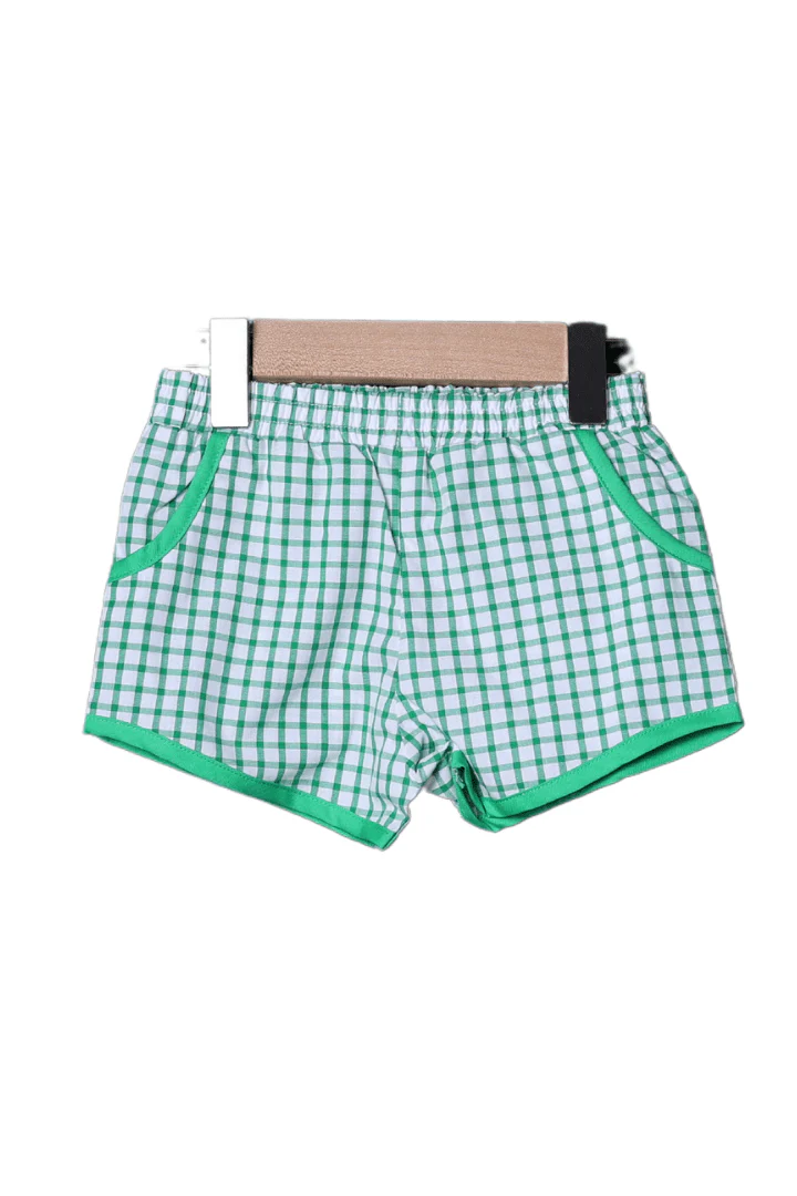 Lucky Pup Embroidered Windowpane Bib Short Set - Image 2