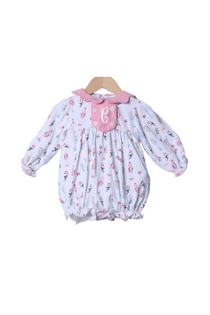 Nutcracker Pink Corduroy Scalloped Bubble