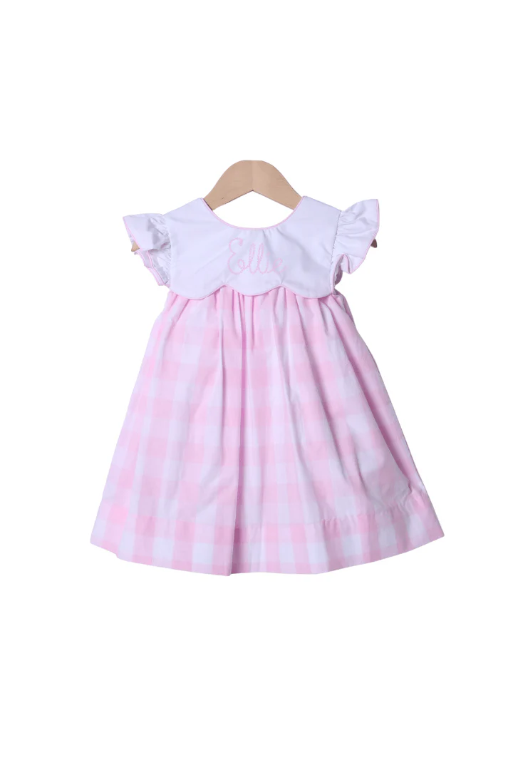 Pink Buffalo Check Ruffle Bow Dress