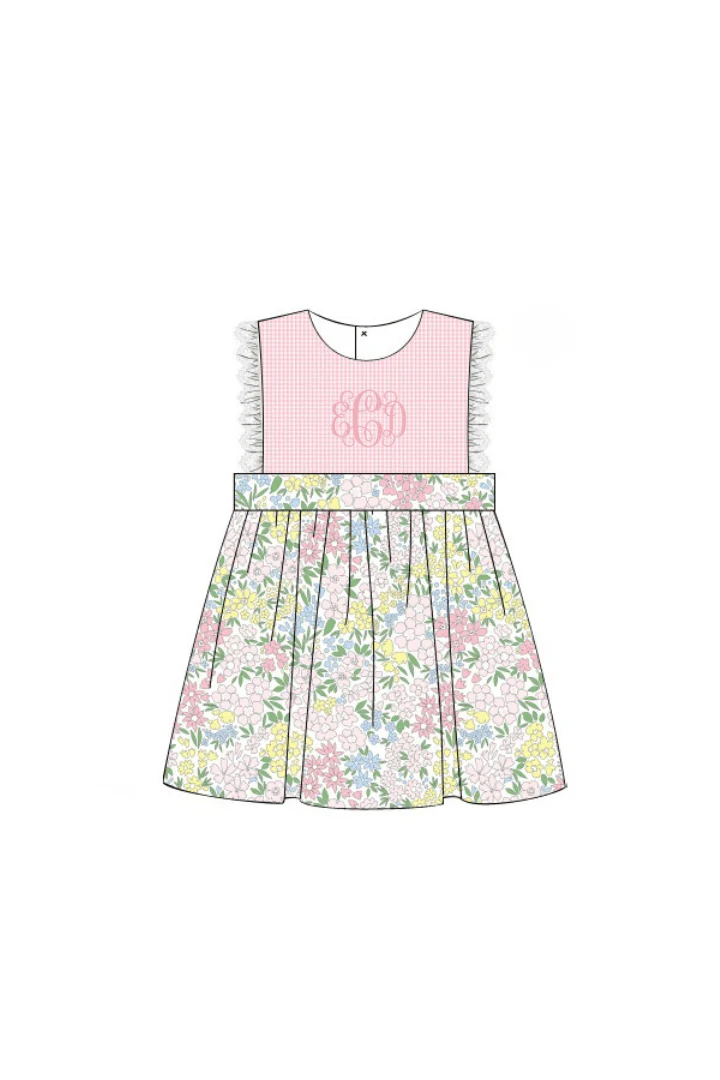 Pink Floral/Gingham Dress - Image 2