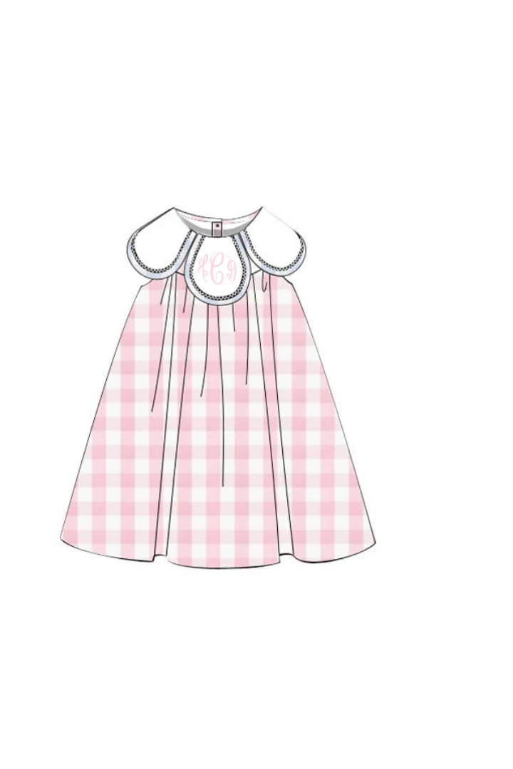 Pink Gingham Tulip Dress - Image 3