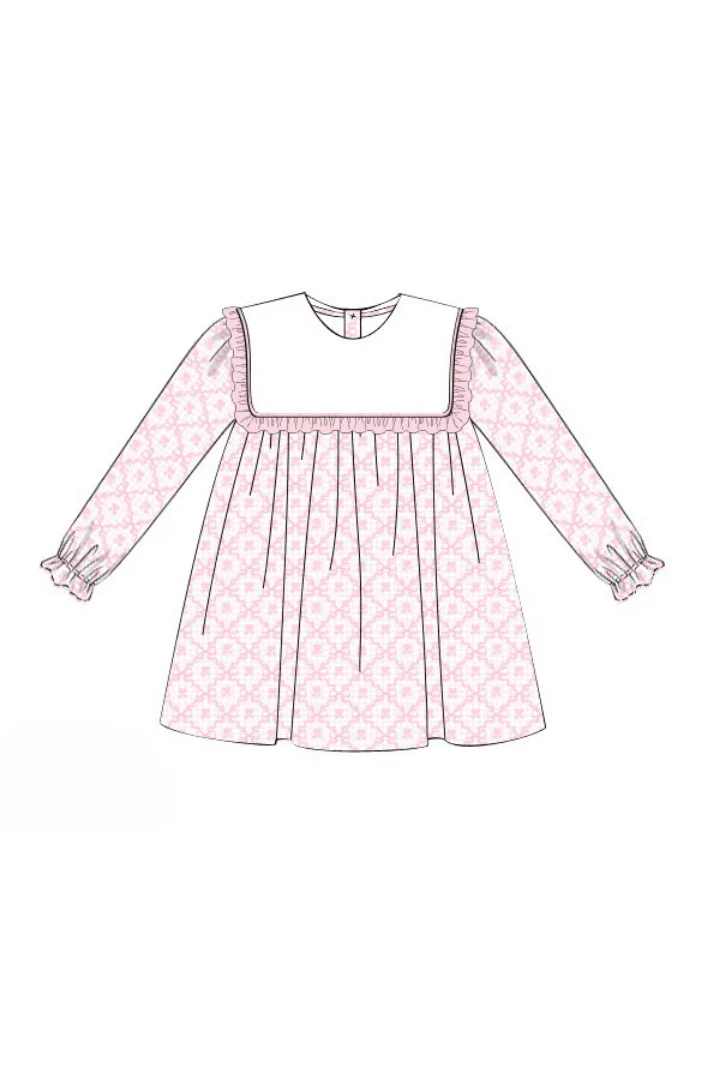 Pink Heart and Bow Ruffle Dress - Image 3