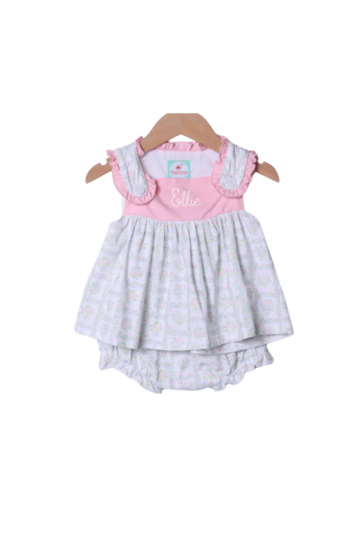 Pink Patchwork Ruffle Bloomer Set