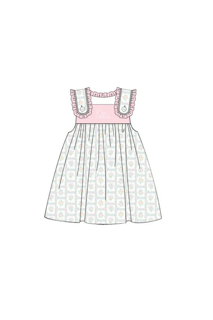 Pink Patchwork Ruffle Dress - Image 2