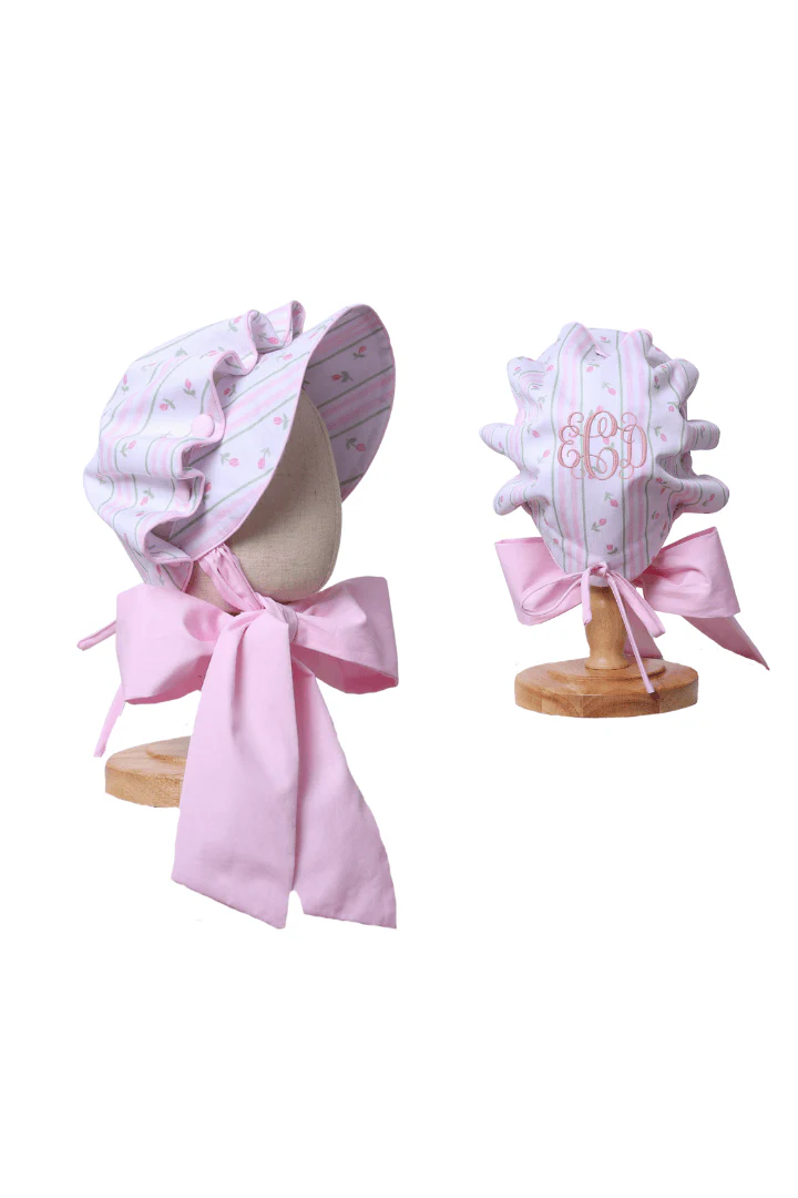 Pink Rose Trellis Bonnet